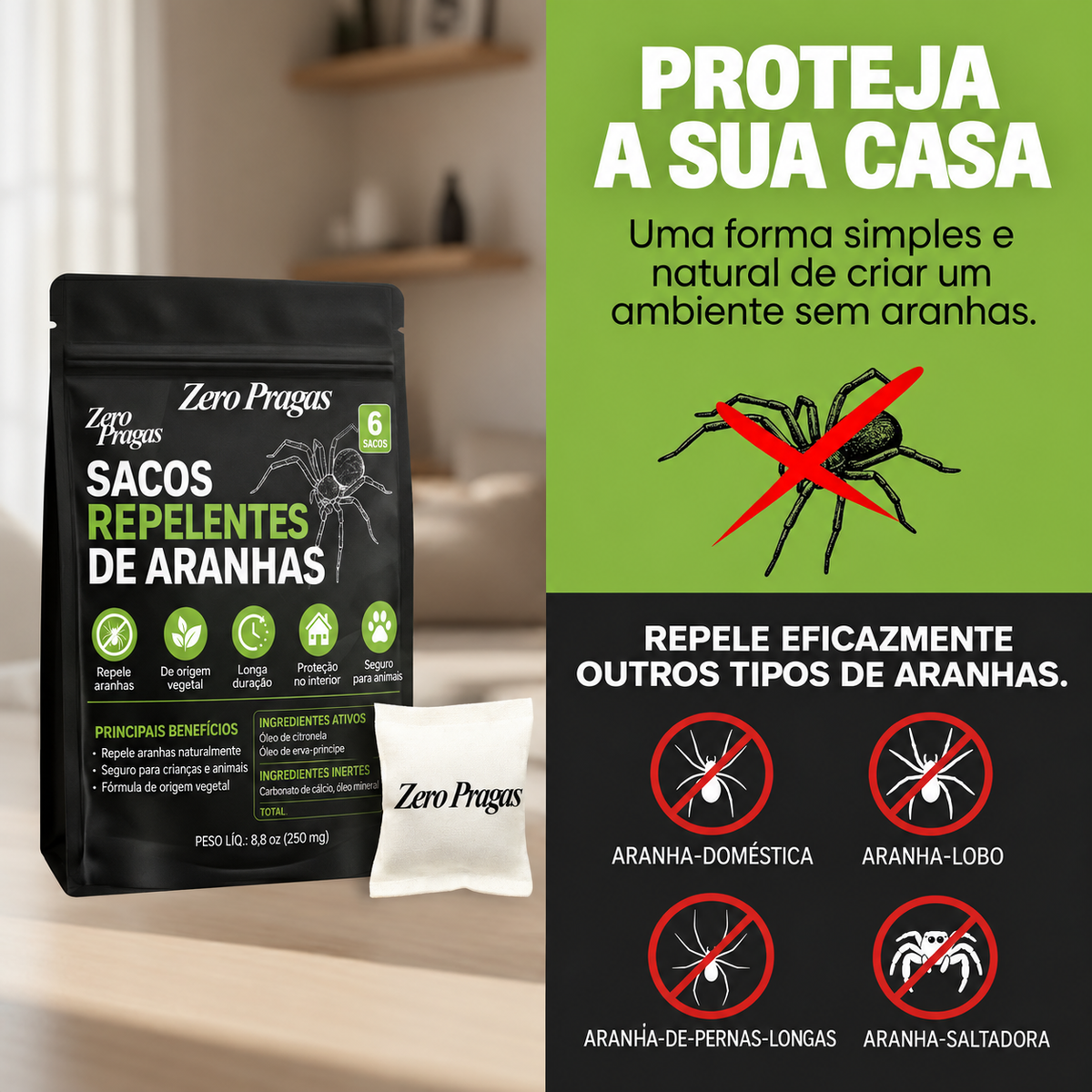 Sacos Repelentes de Aranhas